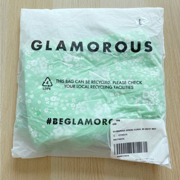 Urban Outfitters x Glamorous Floral Off the Shoulder Mini Dress New Large Green - Picture 8 of 9